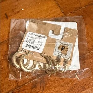 Urban Outfitters Shiny Gold Earrings Set